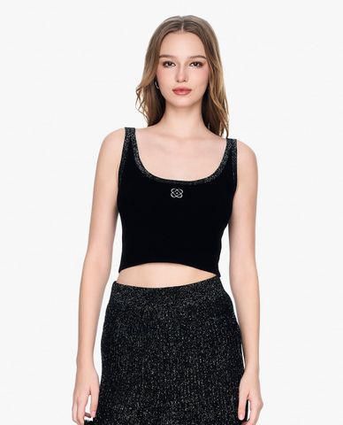  GIGI - Áo hai dây nữ cổ vuông phối logo trẻ trung 