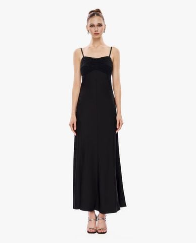  GIGI - Đầm hai dây nữ maxi phối ren 