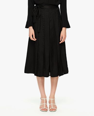  GIGI - Chân váy xếp li midi phối dây thắt nơ 