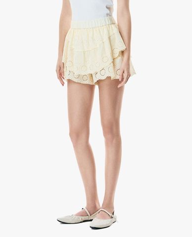  GIGI - Quần shorts ngắn nữ lưng thun phối ren 