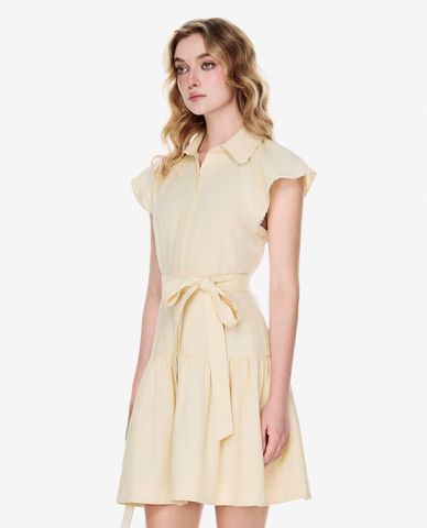  GIGI - Đầm xếp tầng mini tay ngắn phối nơ thời trang 