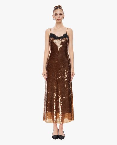  GIGI - Đầm hai dây maxi phối ren đính sequin 