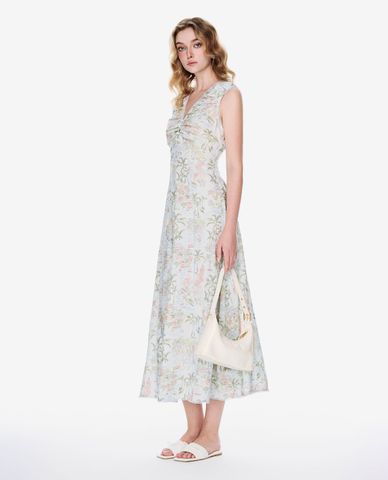  GIGI - Đầm sát nách midi cổ V in họa tiết 