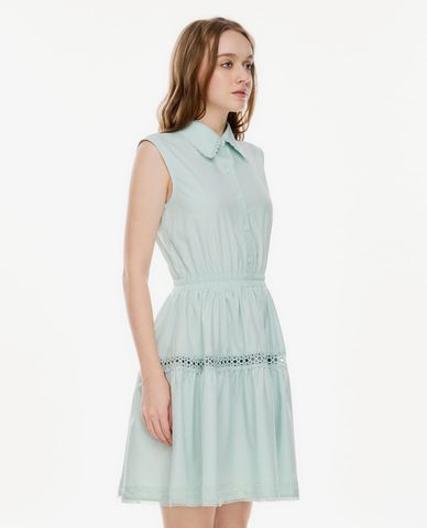  GIGI - Đầm sát nách mini cổ bẻ phối ren 