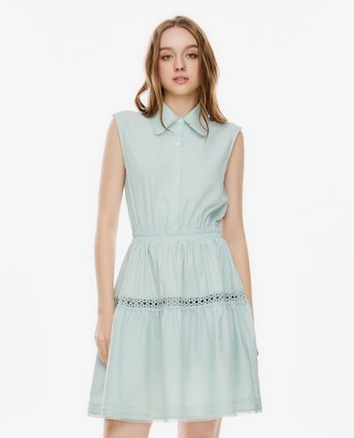  GIGI - Đầm sát nách mini cổ bẻ phối ren 