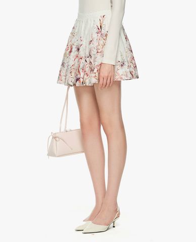  GIGI - Chân váy xếp li mini phối ren in hoa 