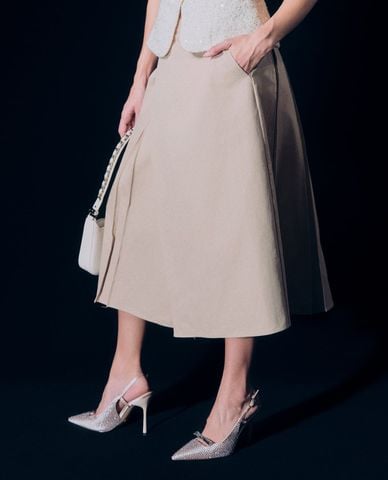  GIGI - Chân váy chữ A midi xoè nhẹ thời trang 