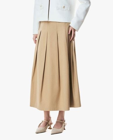  GIGI - Chân váy xếp li midi phom chữ A 