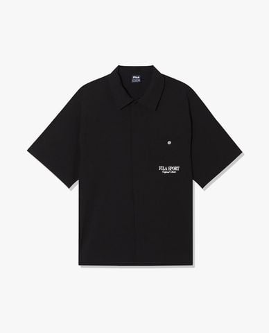  FILA - Áo khoác sơ mi unisex tay ngắn phối túi 