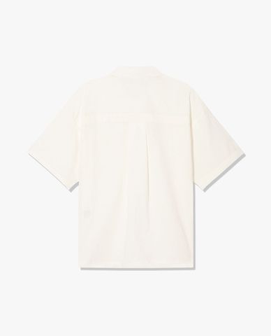  FILA - Áo khoác sơ mi unisex tay ngắn phối túi 