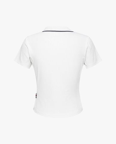  FILA - Áo polo nữ dệt kim cổ bẻ tay ngắn 