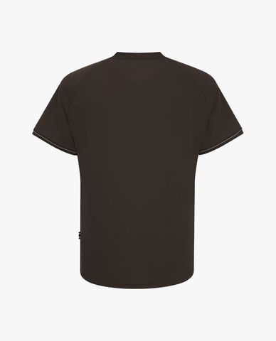  FILA - Áo thun unisex cổ henley tay ngắn phối logo 