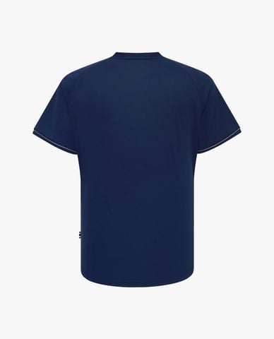  FILA - Áo thun unisex cổ henley tay ngắn phối logo 