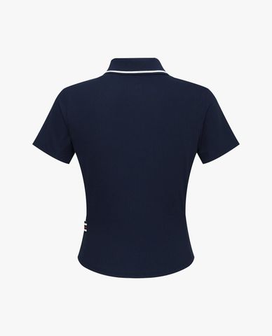  FILA - Áo polo nữ dệt kim cổ bẻ tay ngắn 