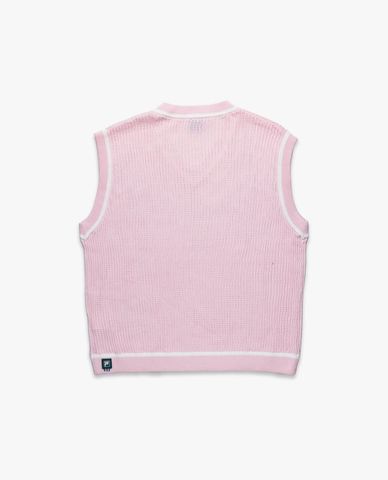  FILA - Áo khoác gilet unisex dệt kim cổ V Origin 