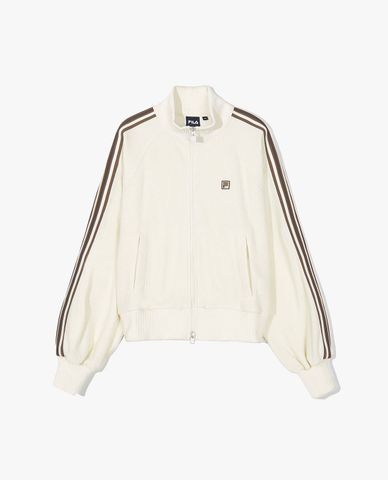  FILA - Áo khoác thể thao nữ dệt kim cổ trụ khóa zip 1911 