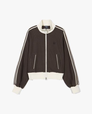  FILA - Áo khoác thể thao nữ dệt kim cổ trụ khóa zip 1911 