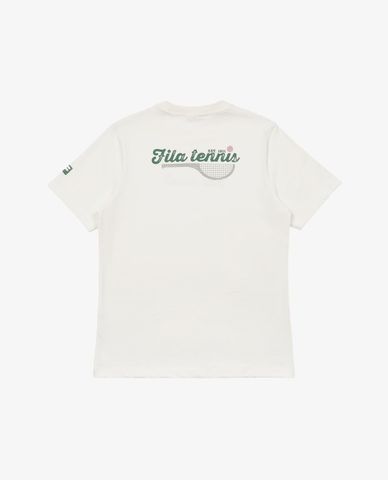  FILA - Áo thun unisex cổ tròn tay ngắn Tennis Heritage 