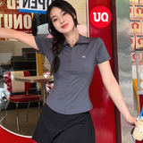  Áo Thun Thể Thao Nữ Zip Polo Tee - UQ DRY 