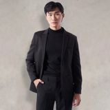  Blazer cao cấp 3 lớp Relax Fit Xẻ Sau - Đen 