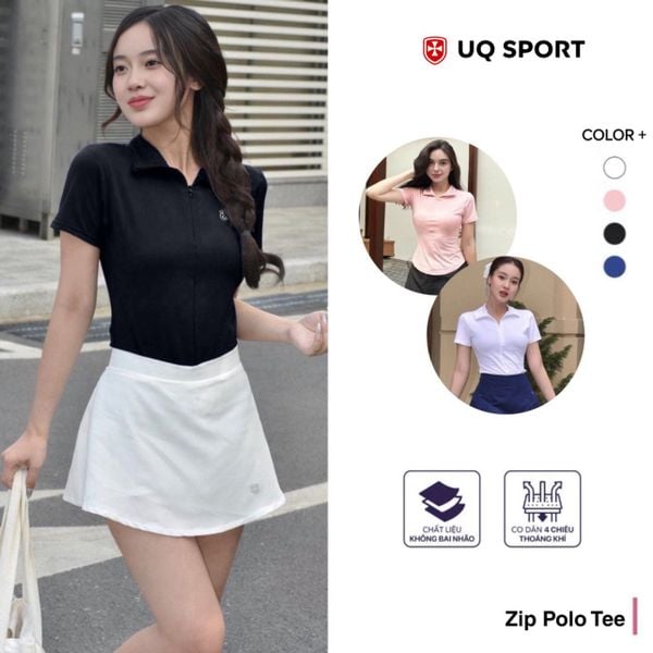  Áo Thun Thể Thao Nữ Zip Polo Tee - UQ DRY 