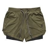  Quần Shorts Thể Thao 2 lớp - Rêu | Ghi Sáng 