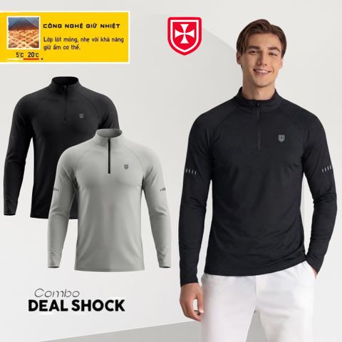  COMBO 2 Áo Thun Dài Tay Công Nghệ Giữ Nhiệt - Heattee UQ 
