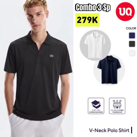 Áo Polo Nam Thể Thao Cổ V - UQ DRY