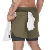  Quần Shorts Thể Thao 2 lớp - Rêu | Ghi Sáng 