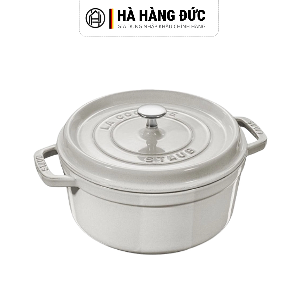 Nồi gang tròn STAUB Cocotte Ronde 22cm - 2.6L, màu trắng kem