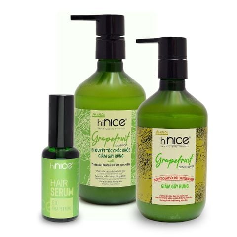 Bộ 3 Sản Phẩm Gội Xả & Serum Bưởi Thiên Nhiên hiNICE Dành Cho Tóc Gãy Rụng & Khô Xơ