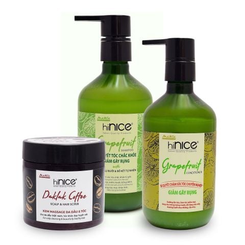 Combo Gội Xả & Kem Massage Da Đầu Thiên Nhiên hiNICE Hỗ Trợ Các Vấn Đề Về Tóc Và Da Đầu (Gội 260G + Xả 250G + Kem Massage 180G)