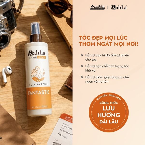Xịt dưỡng tóc KahLa Keratin thơm tóc, dưỡng ẩm - Hương nước hoa Fantastic 225ml