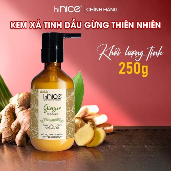 Kem xả hiNICE suôn mượt và gỡ rối - Kem xả Tinh dầu Gừng thiên nhiên 250g
