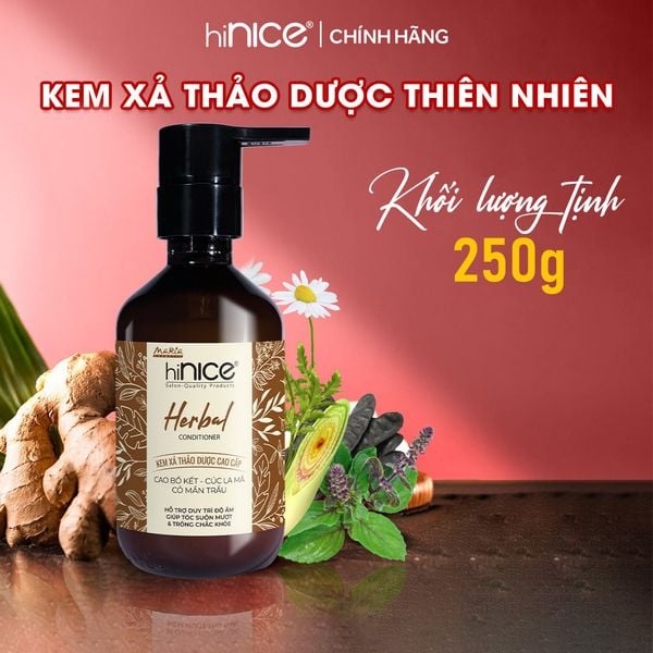 Kem xả hiNICE phục hồi và mềm mượt - Kem xả Tinh dầu Thảo Dược thiên nhiên 250g