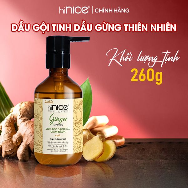 Dầu gội hiNICE sạch gàu ngứa - Dầu gội Tinh dầu Gừng thiên nhiên