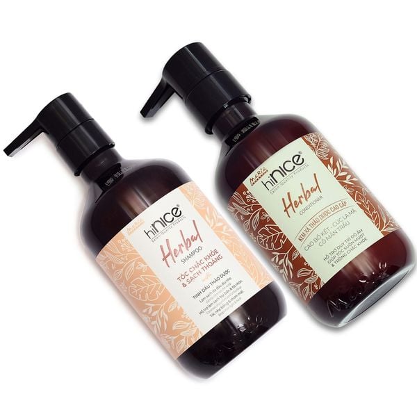 Bộ Dầu Gội Kem Xả Tinh Dầu Thảo Dược Thiên Nhiên hiNICE Herbal Hỗ Trợ Detox, Kiềm Dầu Da Đầu