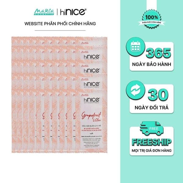 Combo 5 dây dầu gội hiNICE sạch dầu - Dầu gội Tinh dầu Bưởi & Olive thiên nhiên 6g