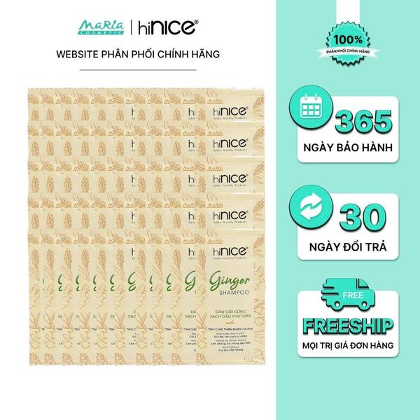 Combo 5 dây dầu gội hiNICE sạch gàu ngứa - Dầu gội Tinh dầu Gừng thiên nhiên 6g