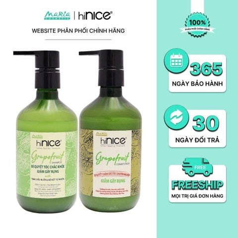 Combo hiNICE giảm rụng và suôn mượt - Combo Dầu gội + Kem xả Tinh dầu Bưởi (Dầu gội 435g + Kem xả 400g)