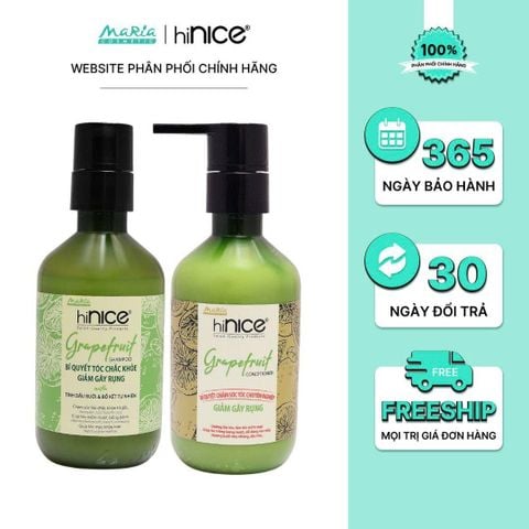 Combo hiNICE giảm rụng và suôn mượt - Combo Dầu gội + Kem xả Tinh dầu Bưởi (Dầu gội 260g + Kem xả 250g)
