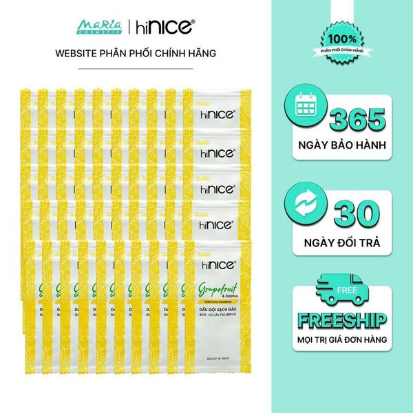 Combo 5 dây dầu gội hiNICE sạch gàu - Dầu gội Tinh dầu Bưởi và Vỏ cây táo Ziziphus 6g