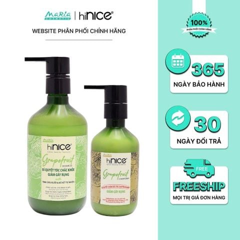 Combo hiNICE giảm rụng và suôn mượt - Combo Dầu gội + Kem xả Tinh dầu Bưởi (Dầu gội 435g + Kem xả 250g)