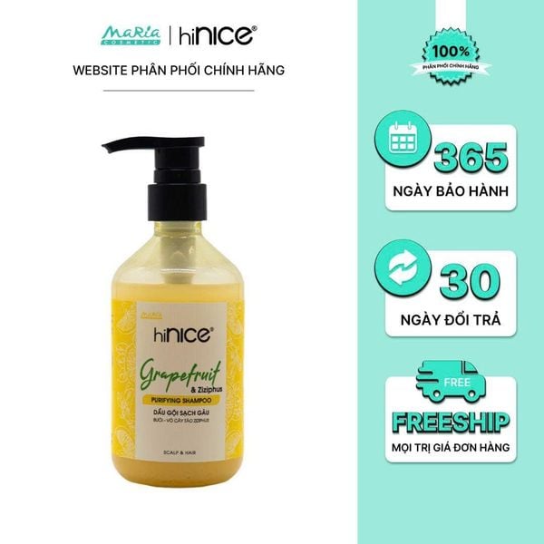 Dầu gội hiNICE sạch gàu - Dầu gội Tinh dầu Bưởi và Vỏ cây táo Ziziphus