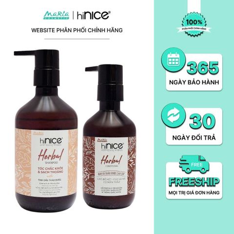 Combo hiNICE dịu da đầu và suôn mượt - Combo Dầu gội + Kem xả Tinh dầu Thảo dược (Dầu gội 435g + Kem xả 250g)