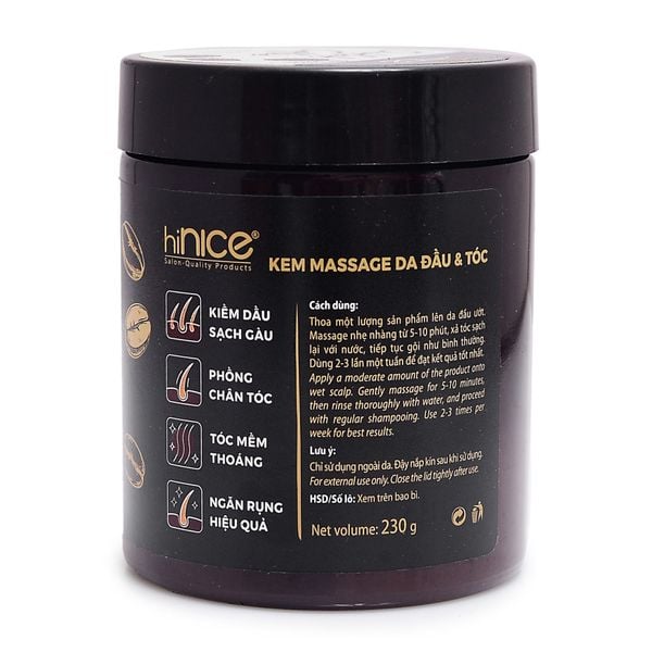 Kem massage da đầu & tóc Daklak Coffee hiNICE - Làm sạch dịu, thư giãn da đầu, nuôi tóc khỏe