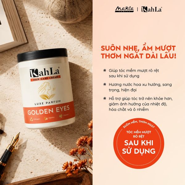 Kem xả KahLa dưỡng ẩm, suôn mượt - Kem xả dưỡng tóc hương nước hoa Golden Eyes 900g