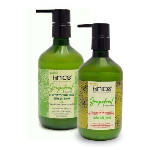 Bộ Dầu Gội Kem Xả Tinh Dầu Bưởi & Bồ Kết Thiên Nhiên hiNICE Grapefruit Dành Cho Tóc Gãy Rụng & Khô Xơ