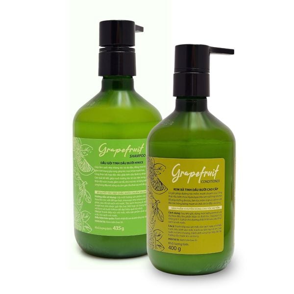 Bộ Dầu Gội Kem Xả Tinh Dầu Bưởi & Bồ Kết Thiên Nhiên hiNICE Grapefruit Dành Cho Tóc Gãy Rụng & Khô Xơ