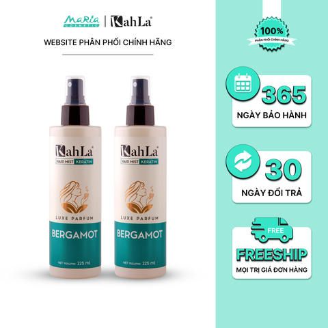 Combo 2 Xịt dưỡng tóc KahLa Keratin thơm tóc, dưỡng ẩm Bergamot 225ml